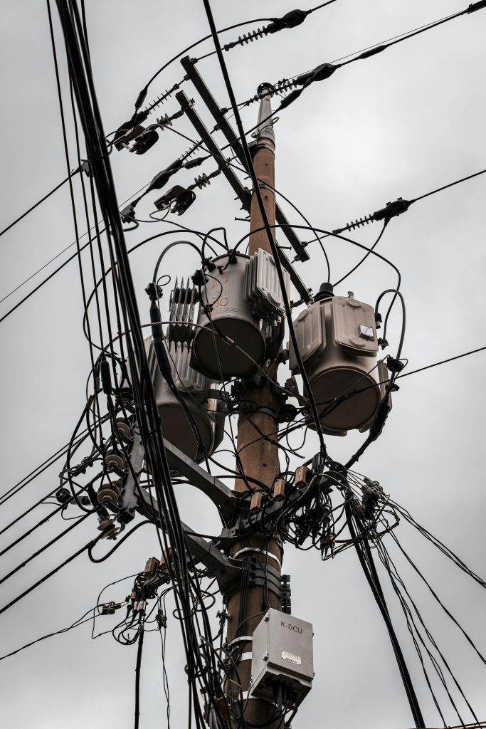 What We Believe 1 A tangle of electric wires and transformers on a utility pole in Seoul, South Korea.